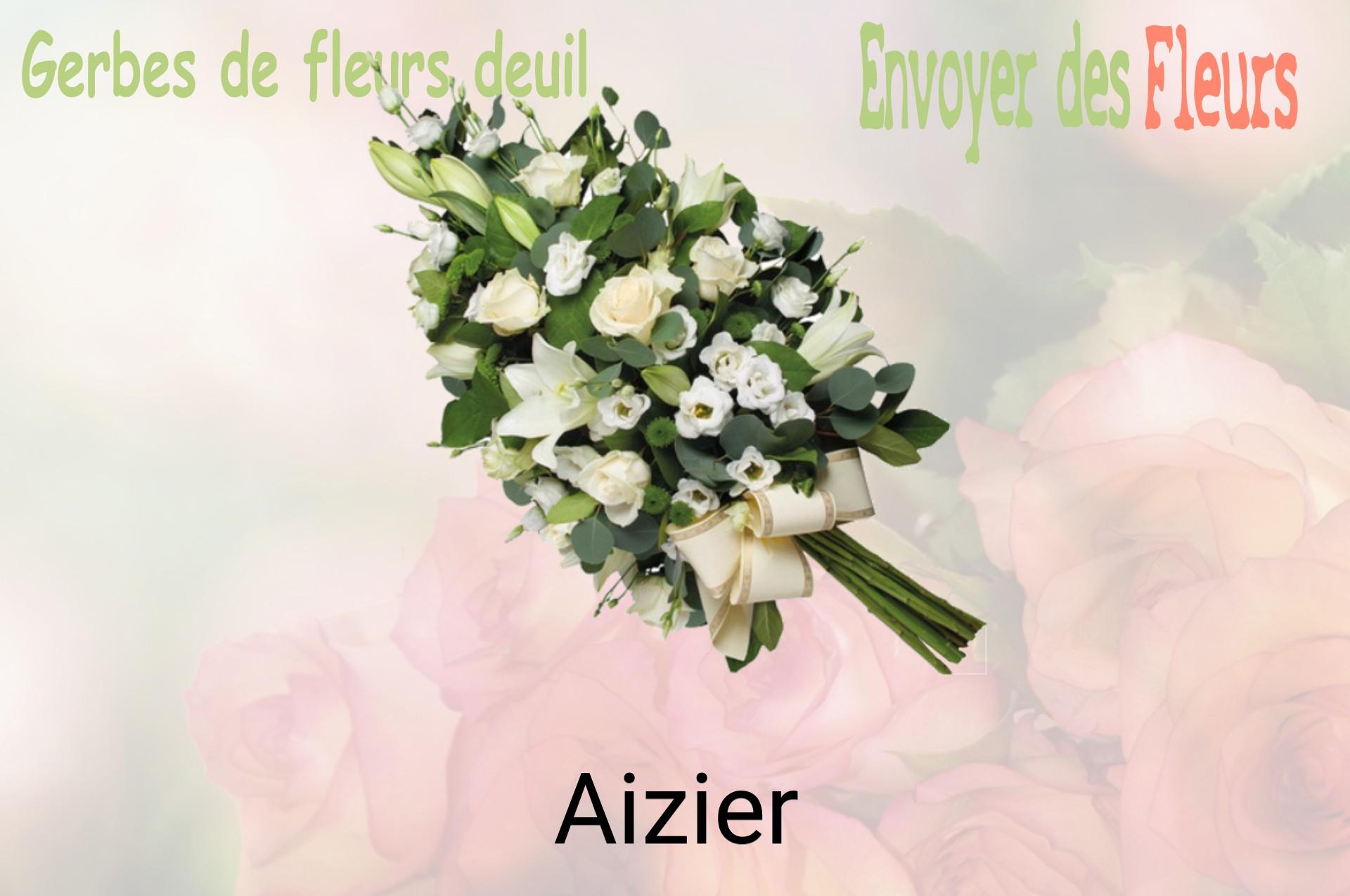 Gerbe de fleurs de deuil livrée à Aizier
